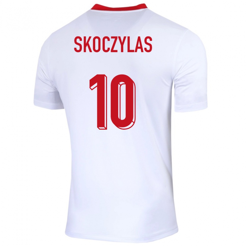 Donna Maglia Polonia Mateusz Skoczylas #10 Bianco Kit Gara Home 24-26 Maglietta