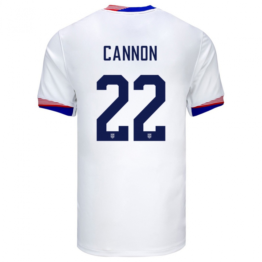 Donna Maglia Stati Uniti Reggie Cannon #22 Bianco Kit Gara Home 24-26 Maglietta