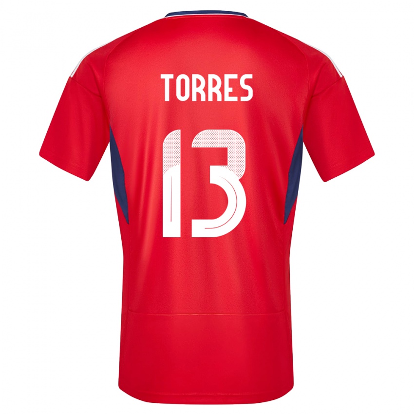 Donna Maglia Costa Rica Gerson Torres #13 Rosso Kit Gara Home 24-26 Maglietta