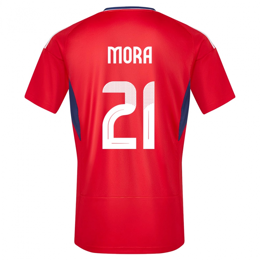 Donna Maglia Costa Rica Carlos Mora #21 Rosso Kit Gara Home 24-26 Maglietta