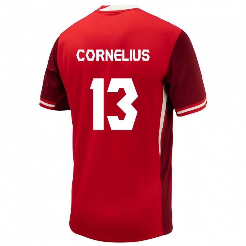 Donna Maglia Canada Derek Cornelius #13 Rosso Kit Gara Home 24-26 Maglietta