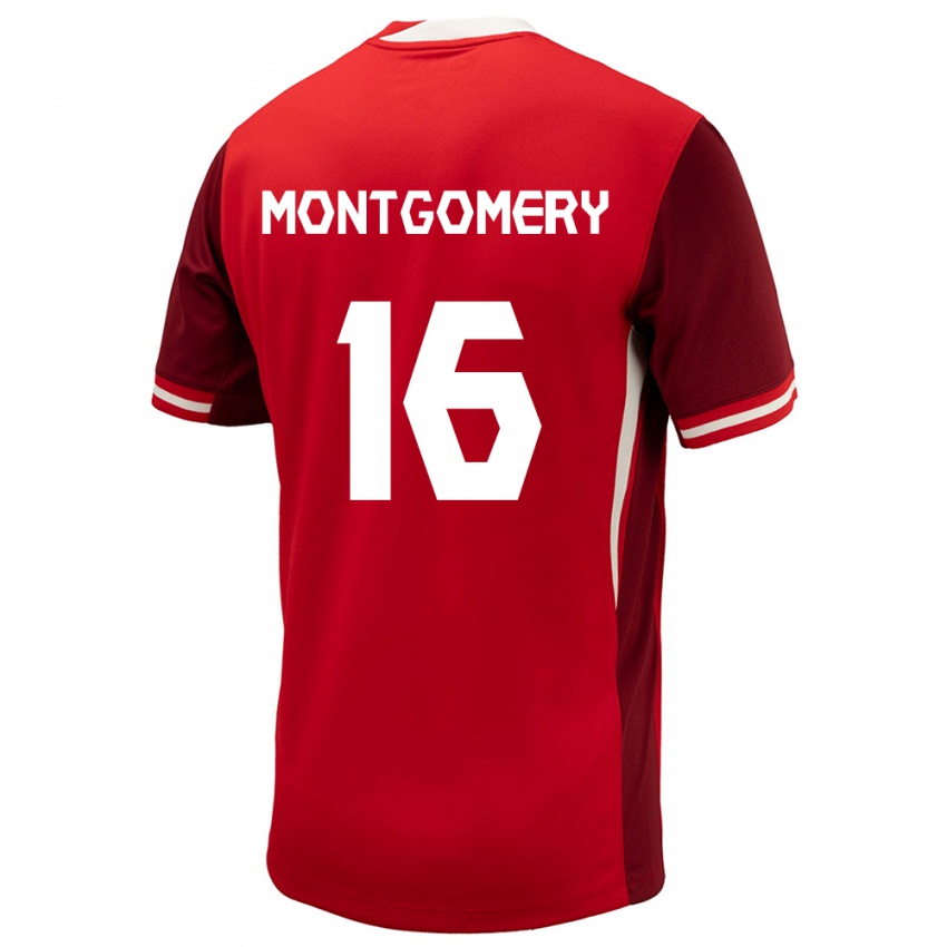 Donna Maglia Canada Callum Montgomery #16 Rosso Kit Gara Home 24-26 Maglietta