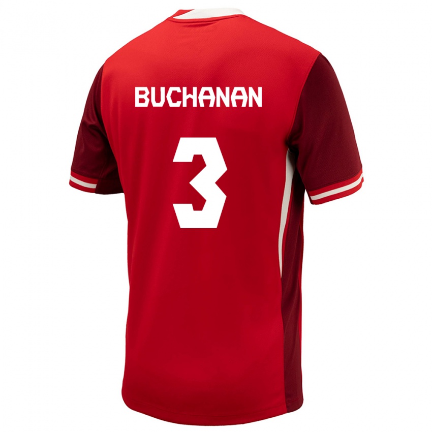 Donna Maglia Canada Kadeisha Buchanan #3 Rosso Kit Gara Home 24-26 Maglietta