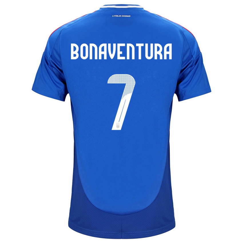 Donna Maglia Italia Giacomo Bonaventura #7 Blu Kit Gara Home 24-26 Maglietta