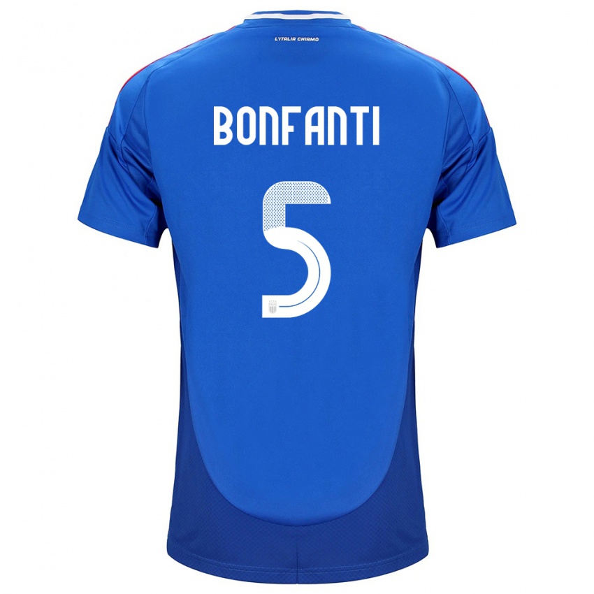 Donna Maglia Italia Giovanni Bonfanti #5 Blu Kit Gara Home 24-26 Maglietta