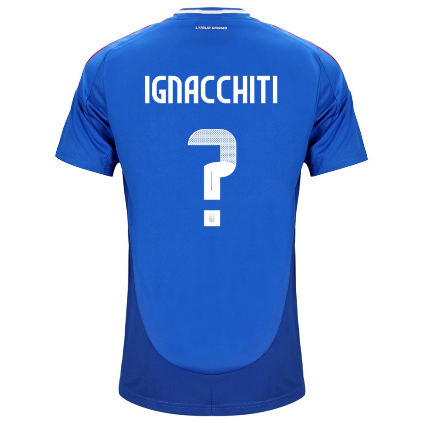 Donna Maglia Italia Lorenzo Ignacchiti #0 Blu Kit Gara Home 24-26 Maglietta