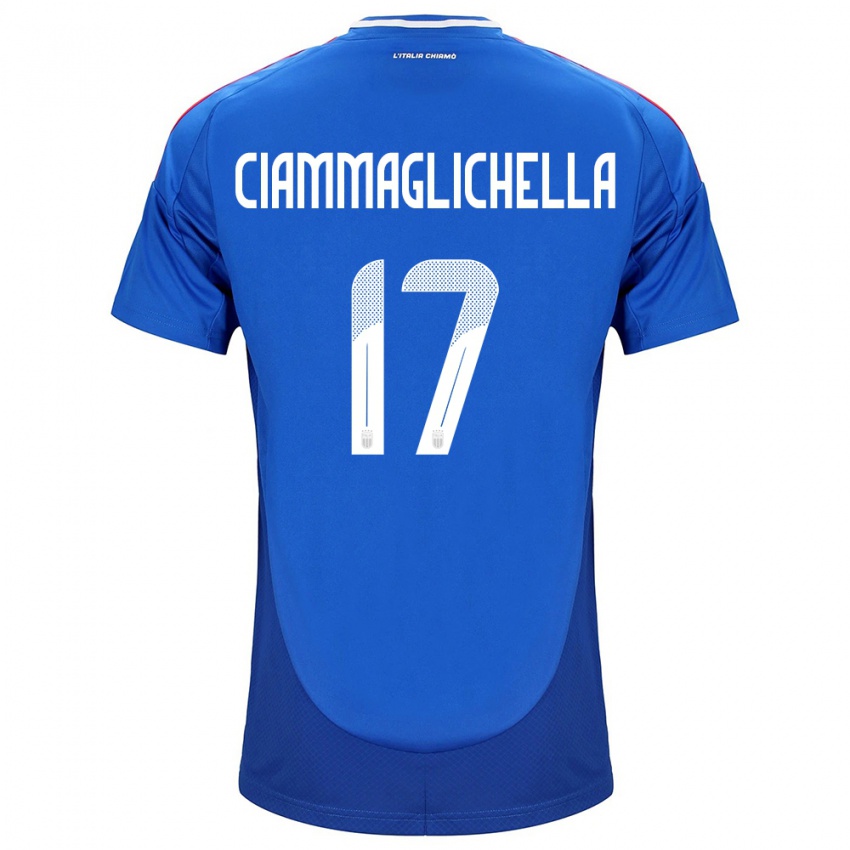 Donna Maglia Italia Aaron Ciammaglichella #17 Blu Kit Gara Home 24-26 Maglietta