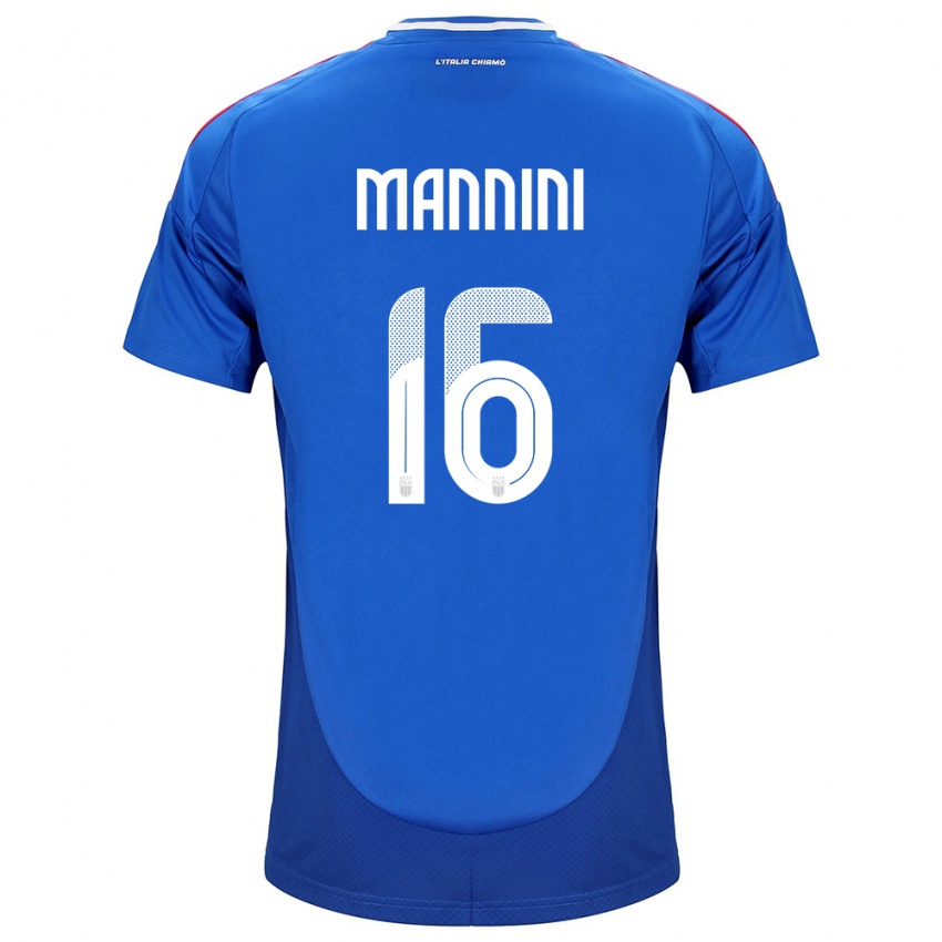 Donna Maglia Italia Mattia Mannini #16 Blu Kit Gara Home 24-26 Maglietta