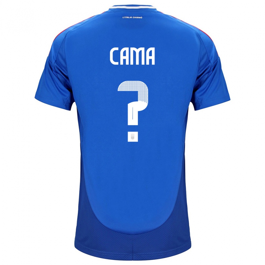 Donna Maglia Italia Cristian Cama #0 Blu Kit Gara Home 24-26 Maglietta