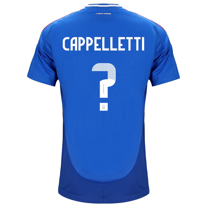 Donna Maglia Italia Mattia Cappelletti #0 Blu Kit Gara Home 24-26 Maglietta