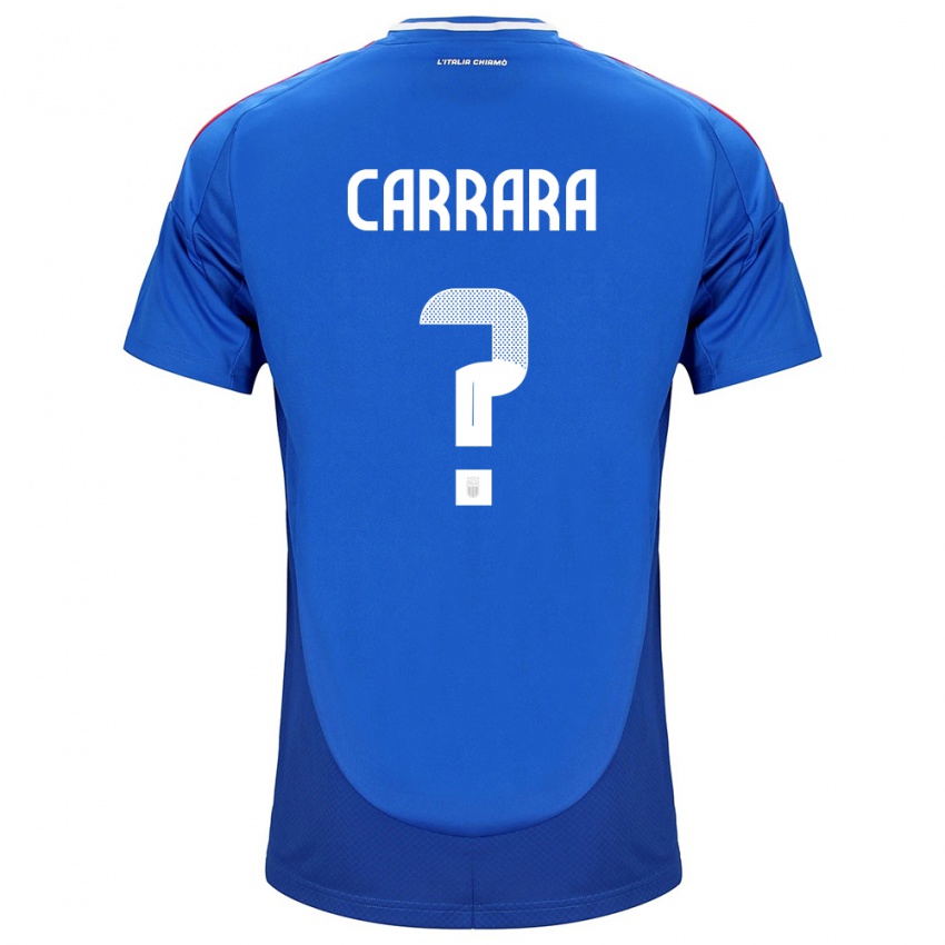 Donna Maglia Italia Cristian Carrara #0 Blu Kit Gara Home 24-26 Maglietta