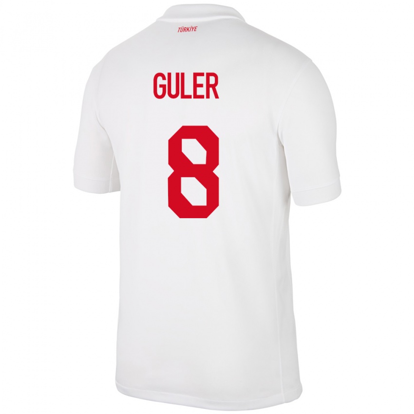 Donna Maglia Turchia Arda Güler #8 Bianco Kit Gara Home 24-26 Maglietta