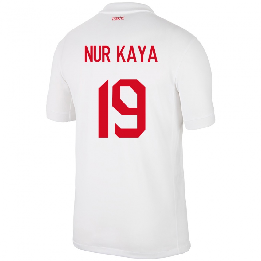 Donna Maglia Turchia Cansu Nur Kaya #19 Bianco Kit Gara Home 24-26 Maglietta