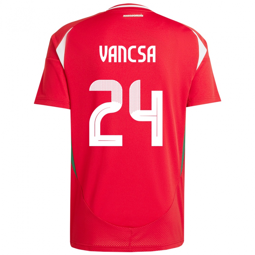 Donna Maglia Ungheria Zalán Vancsa #24 Rosso Kit Gara Home 24-26 Maglietta