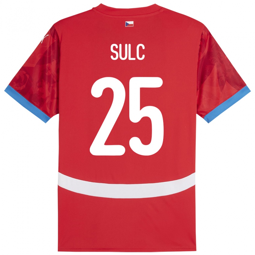 Donna Maglia Cechia Pavel Sulc #25 Rosso Kit Gara Home 24-26 Maglietta