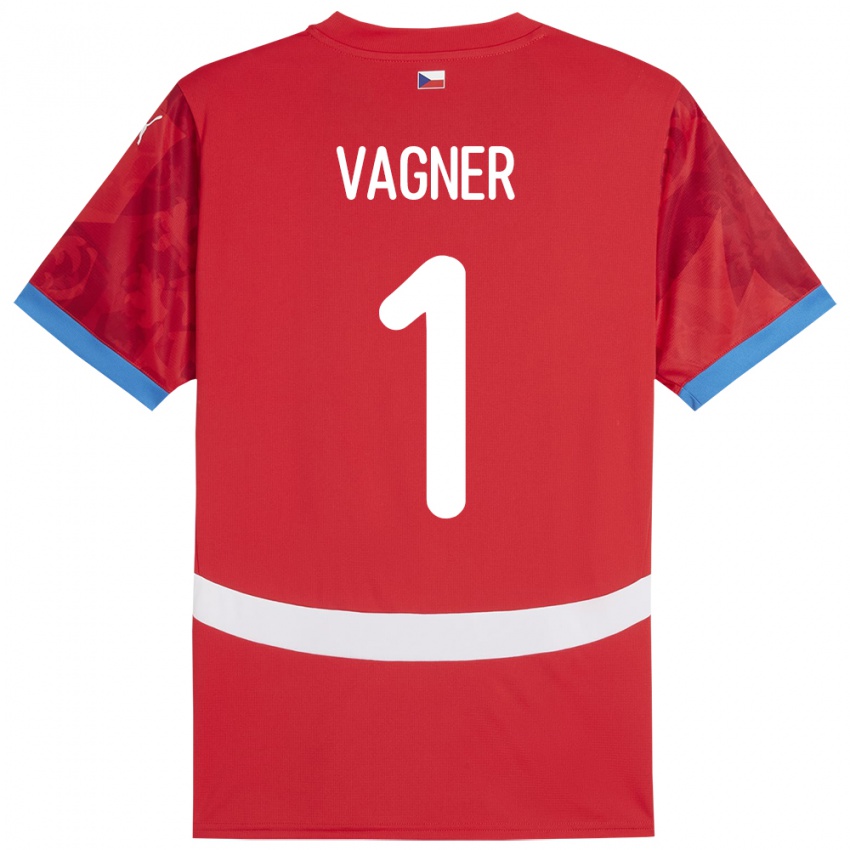 Donna Maglia Cechia Matyas Vagner #1 Rosso Kit Gara Home 24-26 Maglietta