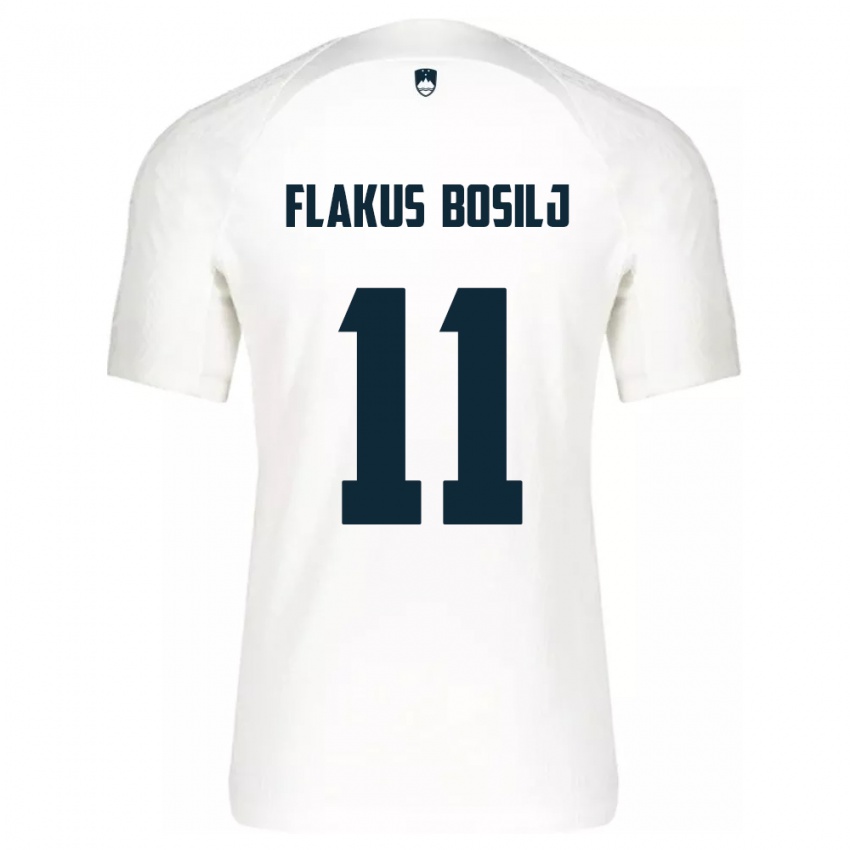 Donna Maglia Slovenia David Flakus Bosilj #11 Bianco Kit Gara Home 24-26 Maglietta
