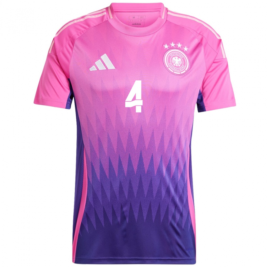 Donna Maglia Germania Leonie Maier #4 Rosa Viola Kit Gara Away 24-26 Maglietta