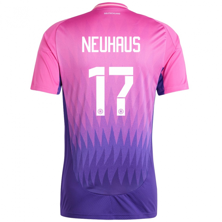 Donna Maglia Germania Florian Neuhaus #17 Rosa Viola Kit Gara Away 24-26 Maglietta