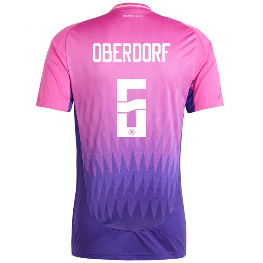 Donna Maglia Germania Lena Oberdorf #6 Rosa Viola Kit Gara Away 24-26 Maglietta