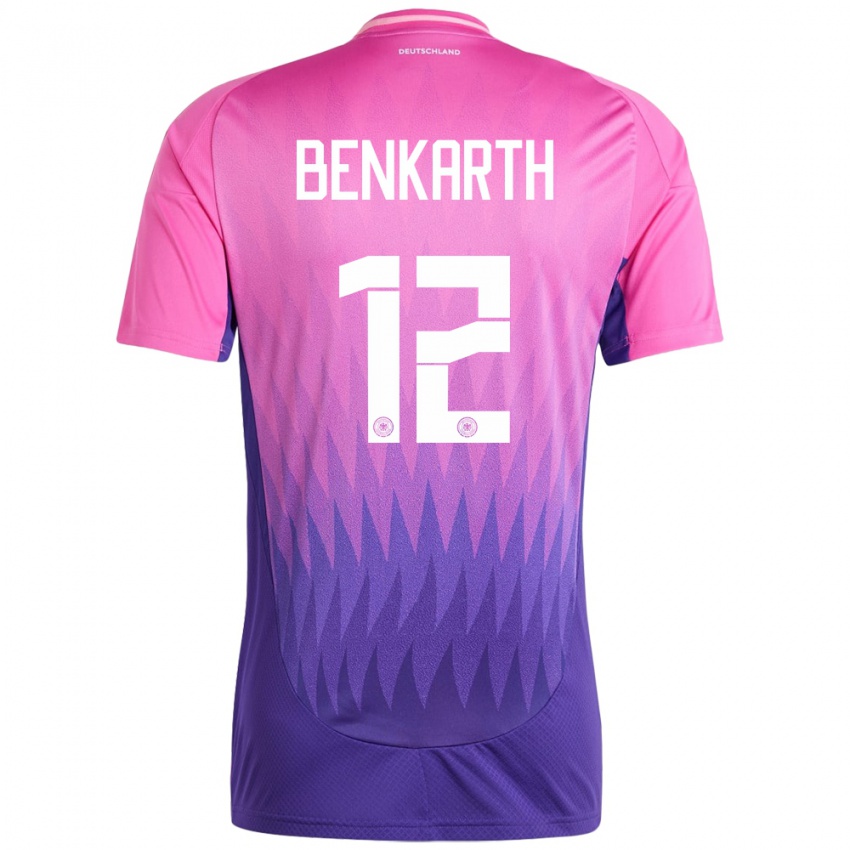 Donna Maglia Germania Laura Benkarth #12 Rosa Viola Kit Gara Away 24-26 Maglietta