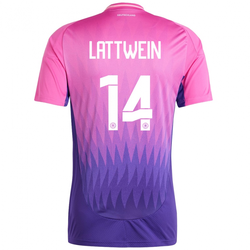 Donna Maglia Germania Lena Lattwein #14 Rosa Viola Kit Gara Away 24-26 Maglietta