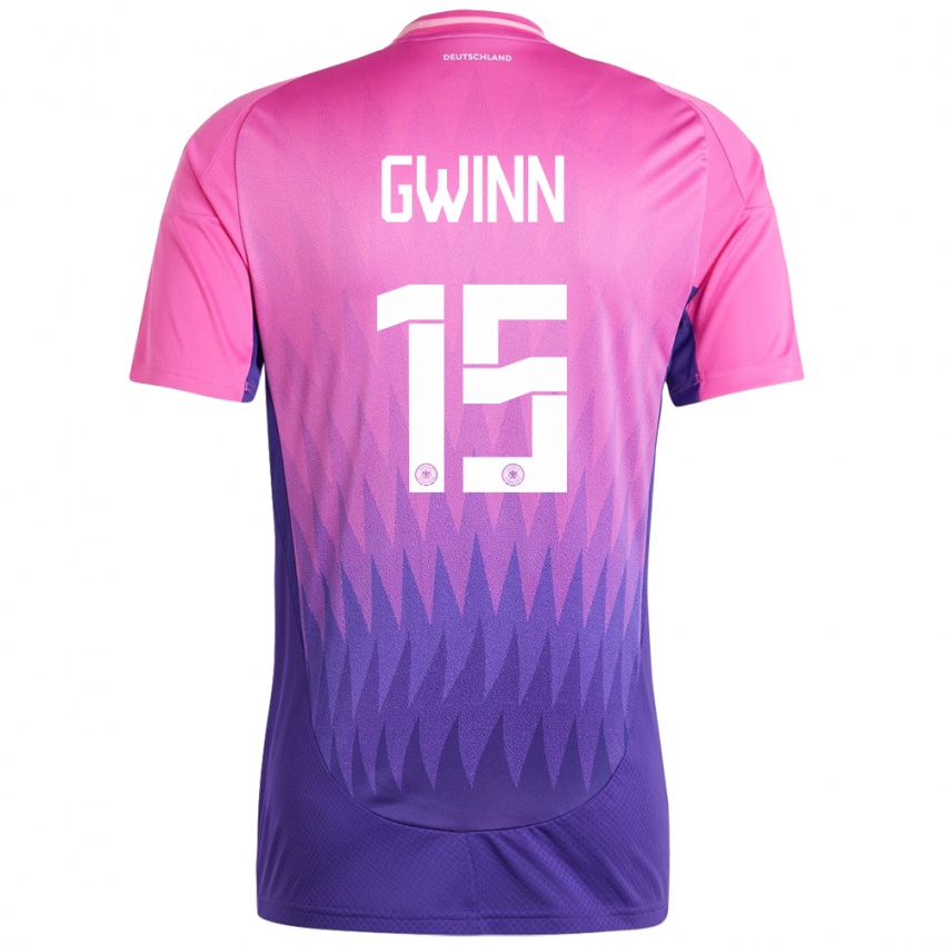 Donna Maglia Germania Giulia Gwinn #15 Rosa Viola Kit Gara Away 24-26 Maglietta