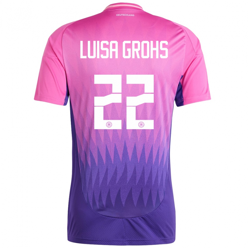 Donna Maglia Germania Maria Luisa Grohs #22 Rosa Viola Kit Gara Away 24-26 Maglietta