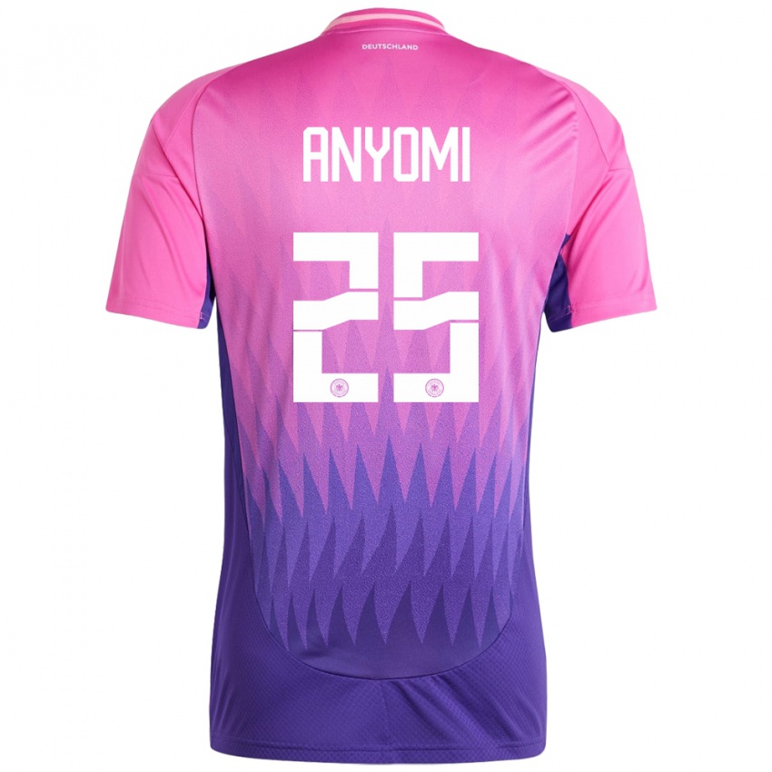 Donna Maglia Germania Nicole Anyomi #25 Rosa Viola Kit Gara Away 24-26 Maglietta