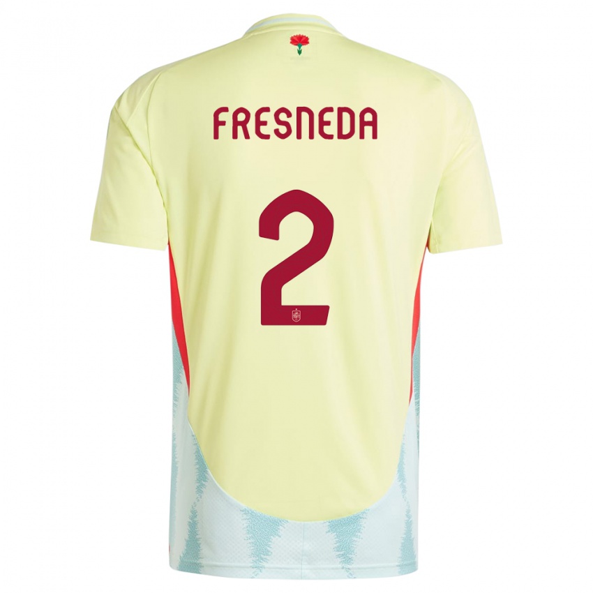 Donna Maglia Spagna Ivan Fresneda #2 Giallo Kit Gara Away 24-26 Maglietta