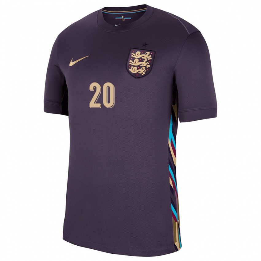 Donna Maglia Inghilterra Kian Pennant #20 Uvetta Scura Kit Gara Away 24-26 Maglietta