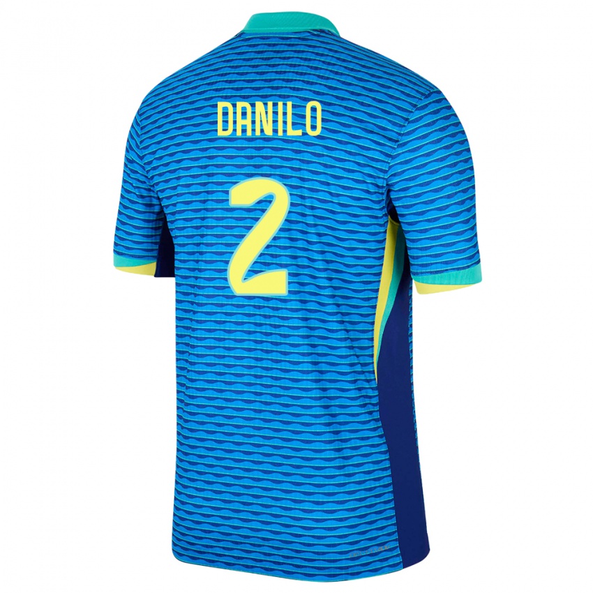 Donna Maglia Brasile Danilo #2 Blu Kit Gara Away 24-26 Maglietta