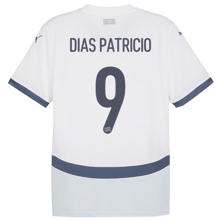 Donna Maglia Svizzera Alexandre Dias Patricio #9 Bianco Kit Gara Away 24-26 Maglietta