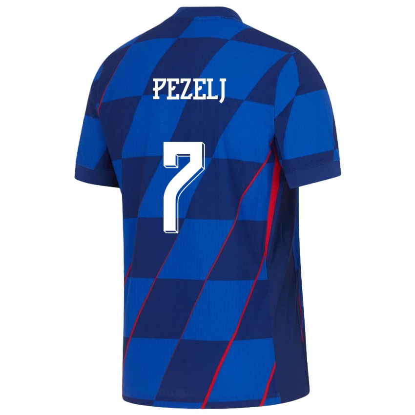 Donna Maglia Croazia Petra Pezelj #7 Blu Kit Gara Away 24-26 Maglietta