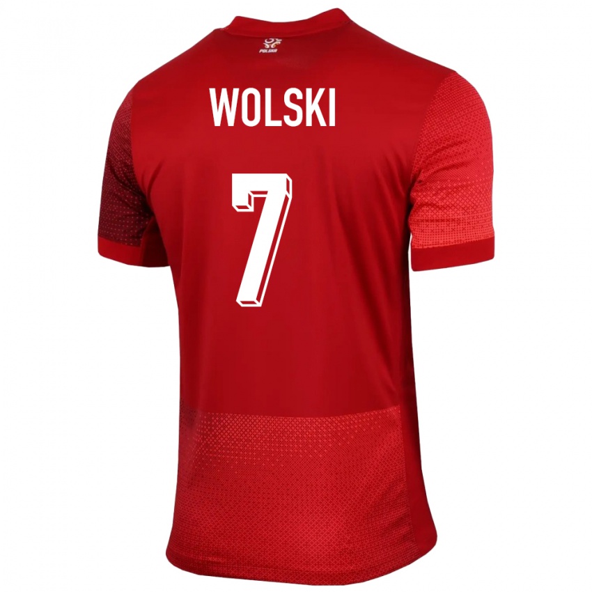 Donna Maglia Polonia Filip Wolski #7 Rosso Kit Gara Away 24-26 Maglietta