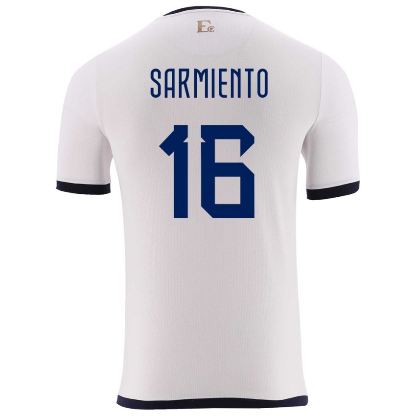 Donna Maglia Ecuador Jeremy Sarmiento #16 Bianco Kit Gara Away 24-26 Maglietta