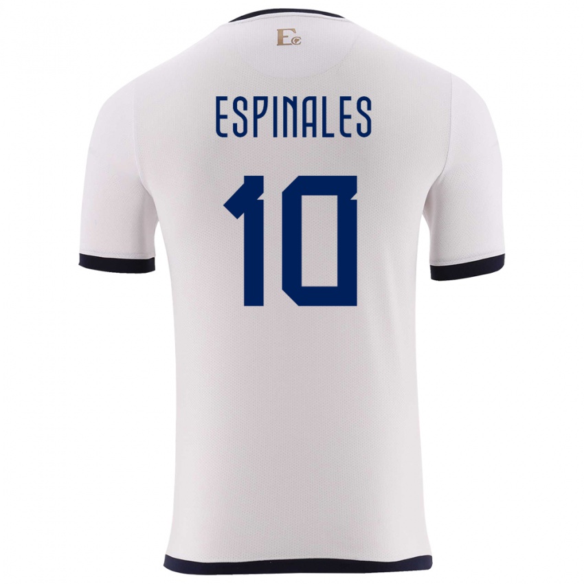 Donna Maglia Ecuador Joselyn Espinales #10 Bianco Kit Gara Away 24-26 Maglietta