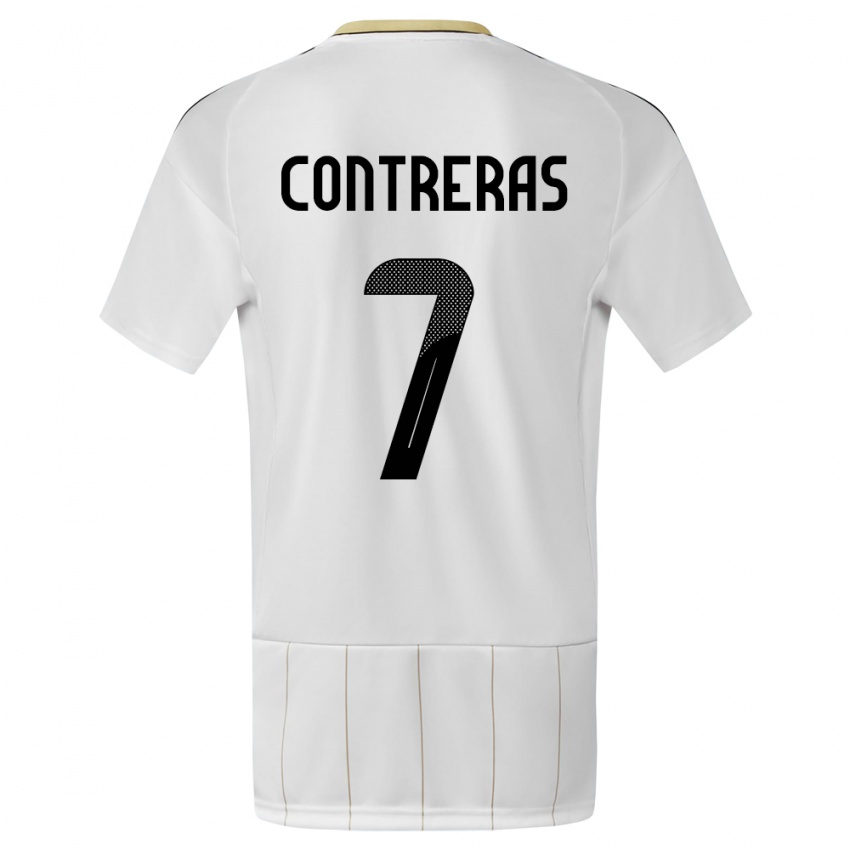 Donna Maglia Costa Rica Anthony Contreras #7 Bianco Kit Gara Away 24-26 Maglietta