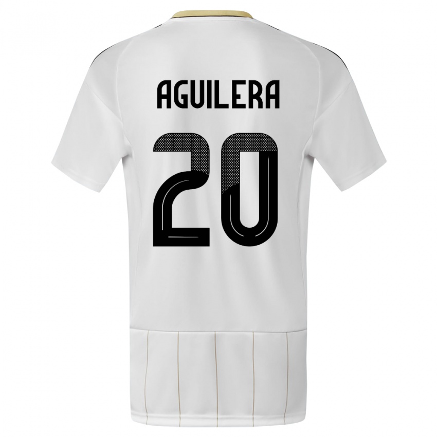 Donna Maglia Costa Rica Brandon Aguilera #20 Bianco Kit Gara Away 24-26 Maglietta