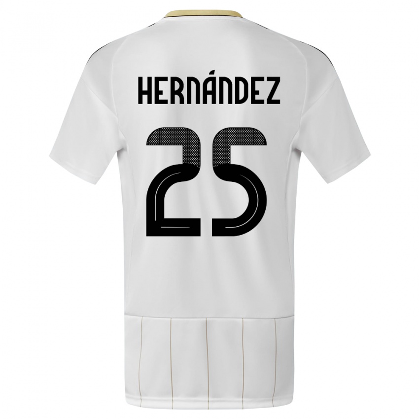 Donna Maglia Costa Rica Anthony Hernandez #25 Bianco Kit Gara Away 24-26 Maglietta