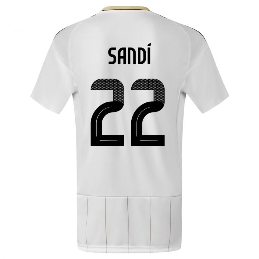 Donna Maglia Costa Rica Cristel Sandi #22 Bianco Kit Gara Away 24-26 Maglietta