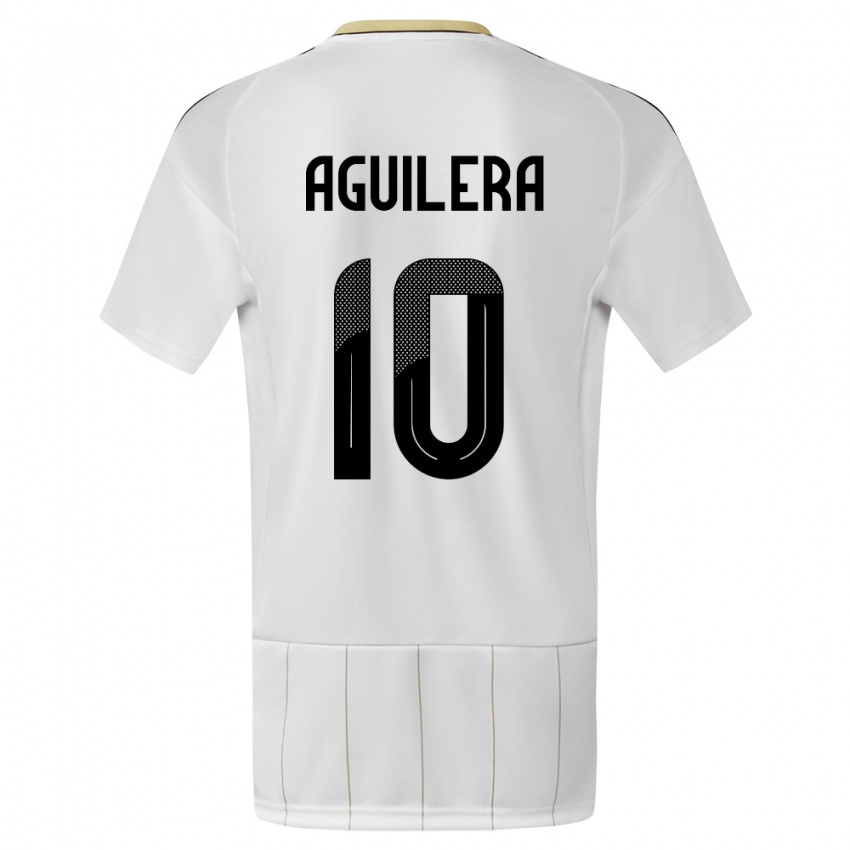 Donna Maglia Costa Rica Brandon Aguilera #10 Bianco Kit Gara Away 24-26 Maglietta