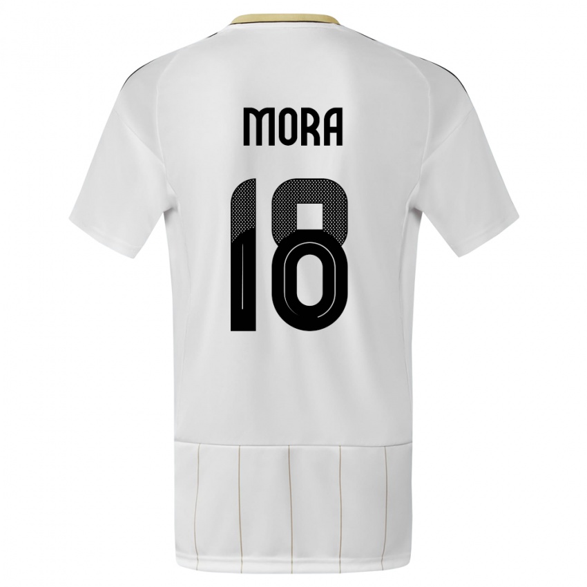 Donna Maglia Costa Rica Bayron Mora #18 Bianco Kit Gara Away 24-26 Maglietta
