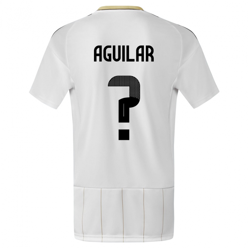 Donna Maglia Costa Rica Deylan Aguilar #0 Bianco Kit Gara Away 24-26 Maglietta