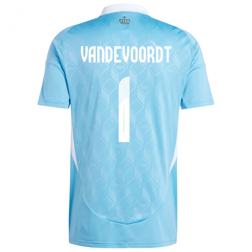 Donna Maglia Belgio Maarten Vandevoordt #1 Blu Kit Gara Away 24-26 Maglietta