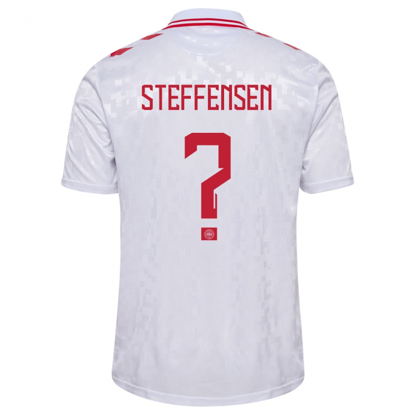 Donna Maglia Danimarca Mark Steffensen #0 Bianco Kit Gara Away 24-26 Maglietta