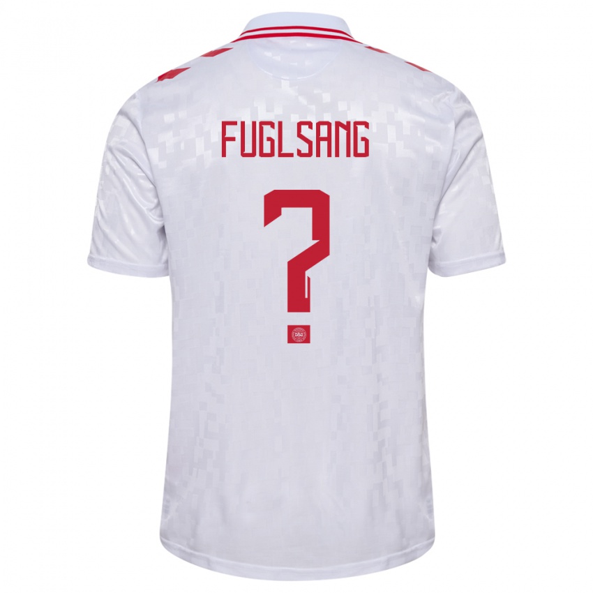 Donna Maglia Danimarca Adam Fuglsang #0 Bianco Kit Gara Away 24-26 Maglietta