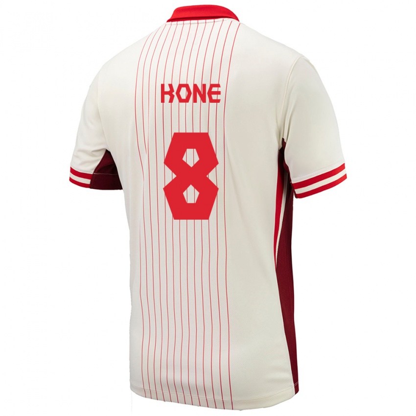 Donna Maglia Canada Ismael Kone #8 Bianco Kit Gara Away 24-26 Maglietta