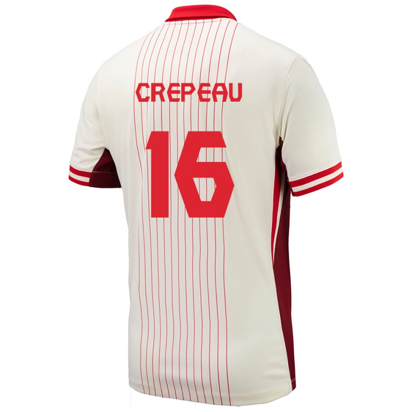 Donna Maglia Canada Maxime Crepeau #16 Bianco Kit Gara Away 24-26 Maglietta