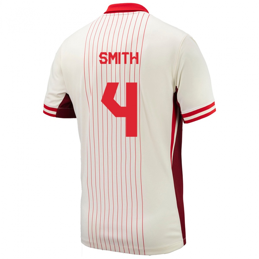 Donna Maglia Canada Justin Smith #4 Bianco Kit Gara Away 24-26 Maglietta